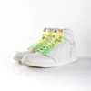 lacets de couleurs dégradés Acid fluo de la marque Sweetlaces sur une paire de Nike Air Jordan 1 High